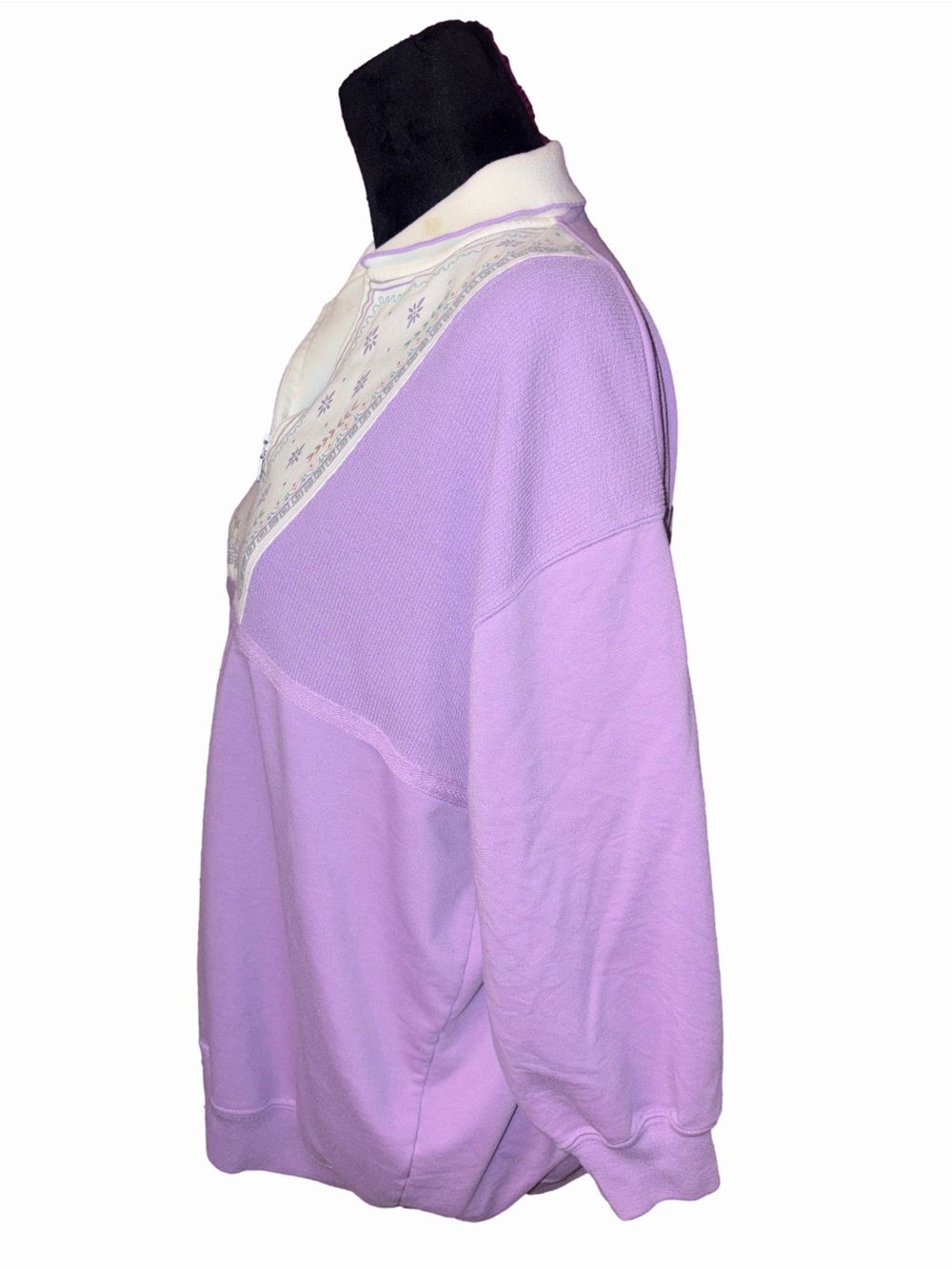 🆕💜Blast Lavender Embroidered Half Zip Sweatshirt Women’s 1X Plus - Picture 2 of 11